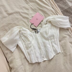 NWT Hello Molly White Corset/Bustier Crop Top - XS